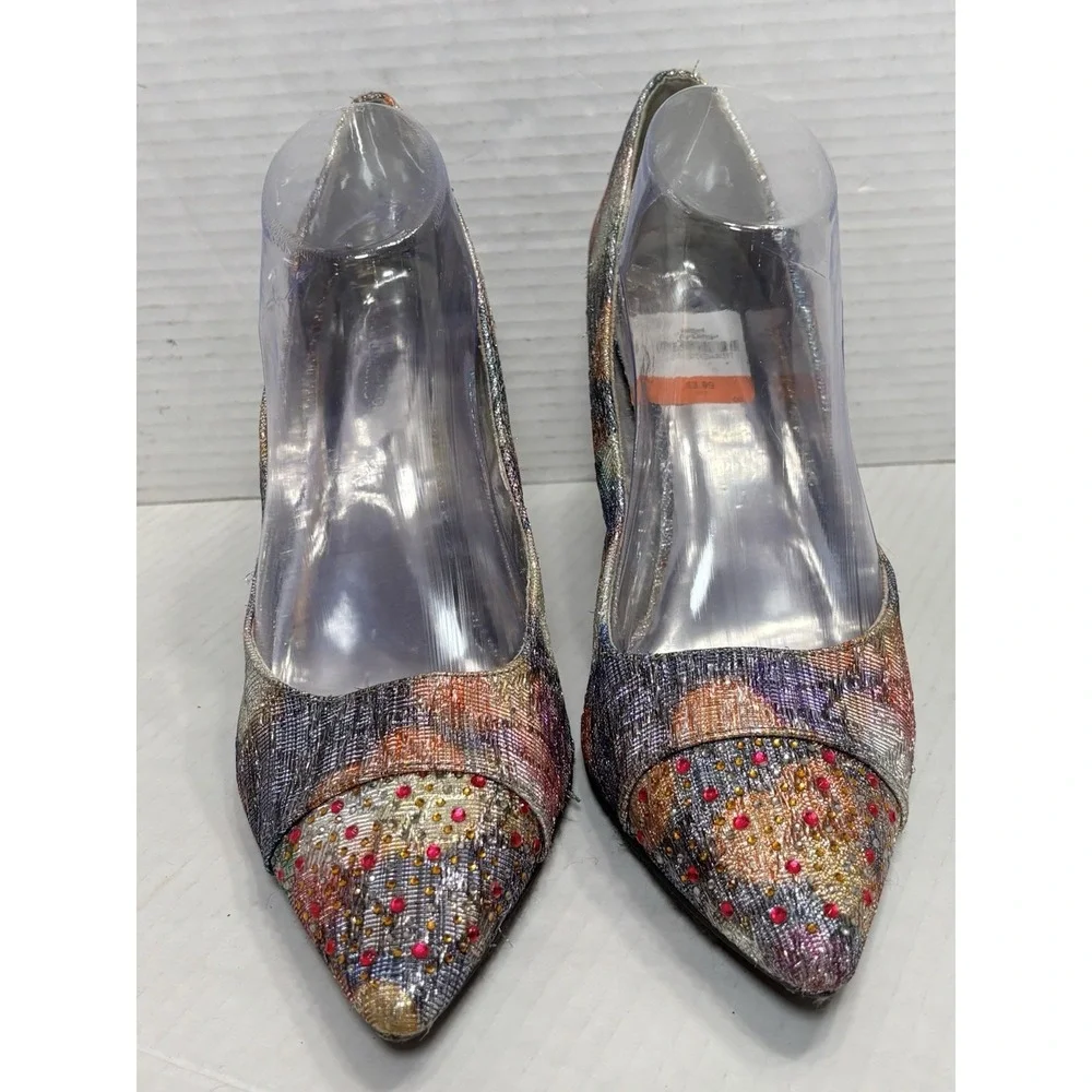 Torta‎ Caliente Tonya 80139 Rhinestone Pointed Toe Stiletto Heels Size 11M Art